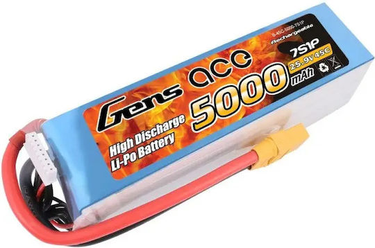Gens Ace Ace Classic Li-Po Battery 25.9V 5000mAh 45C For RC Vehicle 2 Pieces