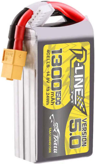 Tattu R-Line V5 Батерия Li-Po 14.8V 1300mAh 150C 4S XT60 за Дрон