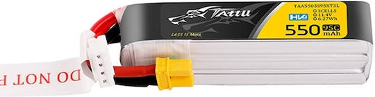 Tattu UAV Classic Li-Po Batterietyp 11.4V 550mAh 95C 3S XT30 für RC-Fahrzeug 2 Stück