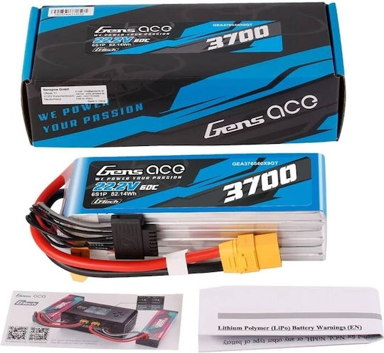 Gens Ace Gens Ace Klassische Li-Po Batterie 22,2V 3700mAh 60C 6S XT60 für RC-Fahrzeug