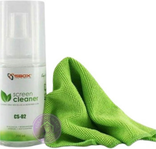 Sbox Καθαριστικό Οθόνης Screen Cleaner with Cloth 200ml