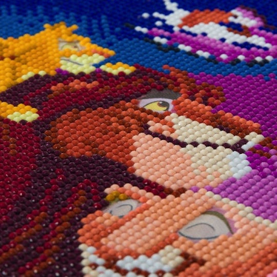 Набор за изкуство с кристали "Семейството на Лъвския крал" от Craft Buddy Kids Crafts, 30x30см, CBCAK-DNY701M
