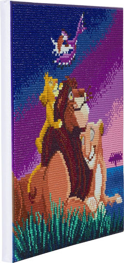 Набор за изкуство с кристали "Семейството на Лъвския крал" от Craft Buddy Kids Crafts, 30x30см, CBCAK-DNY701M