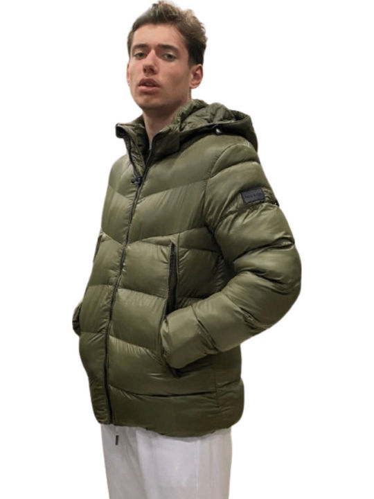 Μπουφάν Puffer Αντιανεμικό Olive