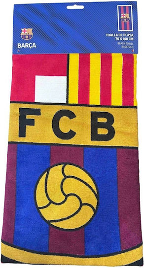 F.C. Barcelona Παιδική Πετσέτα Θαλάσσης Ποδόσφαιρο 140x70εκ.