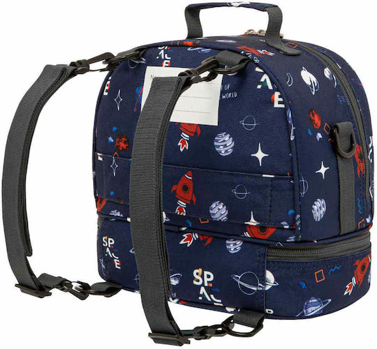 Polo Κid’s Fun School Insulated Backpack Lunch Bag 7lt Blue Football 27 x 16 x 24cm Astronaut
