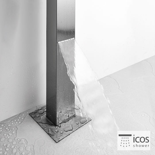 Icos Dike Pool Shower Height 208cm Silver