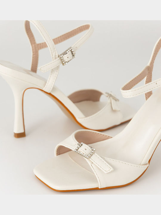Sandalen mit Strass Weiß