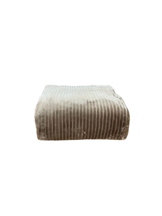 Linea Home Κουβέρτα Βελουτέ Υπέρδιπλη 220x240εκ. Καφέ LH2018255