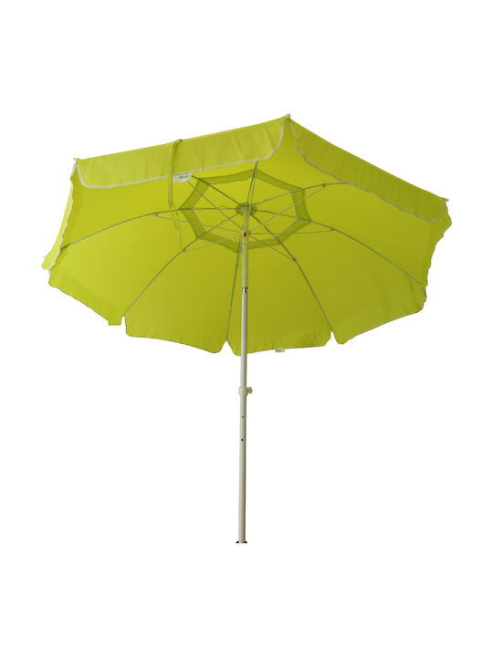 Green Metal Floor Parasol with Base and Valance 2x2m