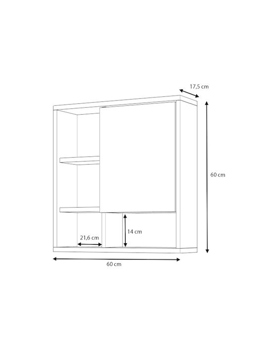Oglindă de baie Demo Megapap Albă 60x17.5x60cm Pachet 1 Bucată