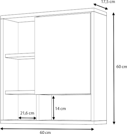 Καθρέπτης Μπάνιου Demo Μegapap Λευκό 60x17,5x60εκ Συσκευασία 1 Τμχ