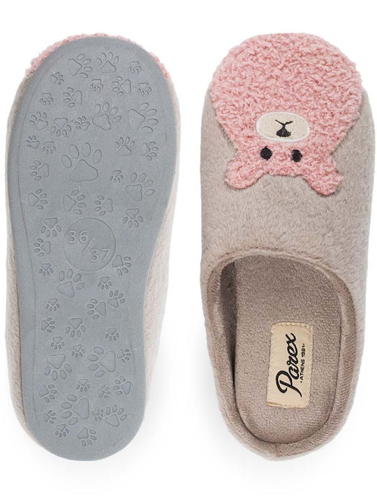 Women's Slippers with Animals Brown