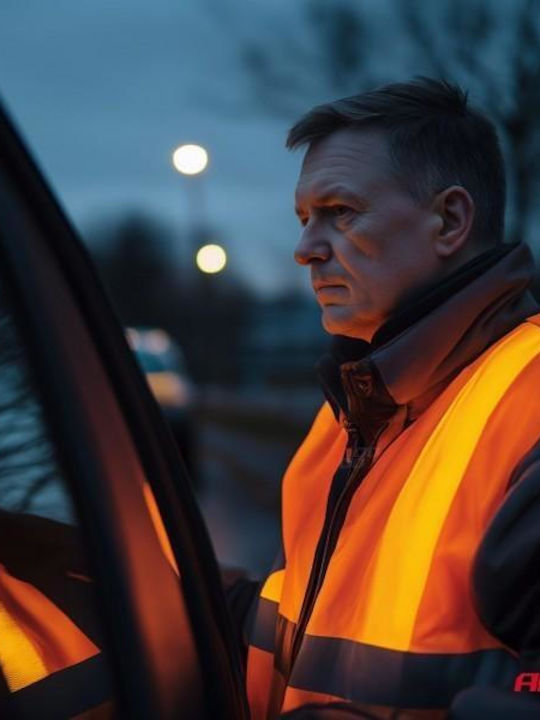 AMiO Veste De Lucru Pentru Bărbați Cu Benzi Reflectorizante Galben