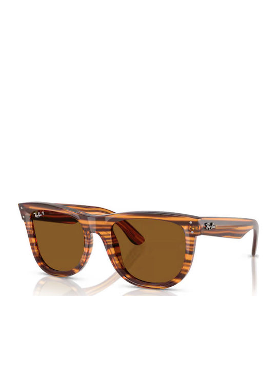 Ray Ban Wayfarer Reverse Unisex Sunglasses with Brown Plastic Frame and Brown Polarized Lens RBR0502S 679183