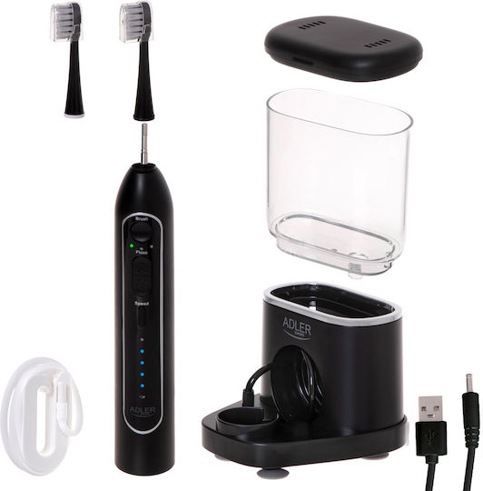 Adler Electric Toothbrush with Travel Case Black