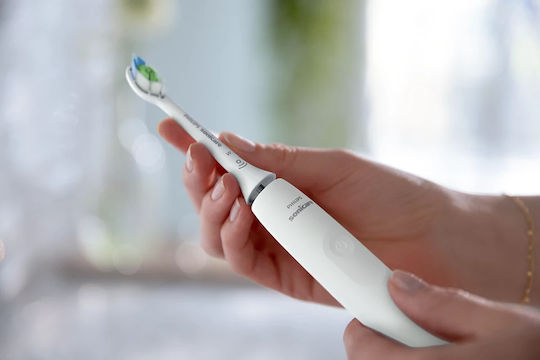 Philips Ηλεκτρική Οδοντόβουρτσα με Αισθητήρα Πίεσης και Θήκη Ταξιδίου HX3681/33 Λευκή