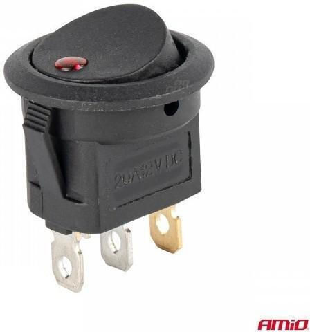 AMiO Comutator On/Off auto 12V Universal Roșu