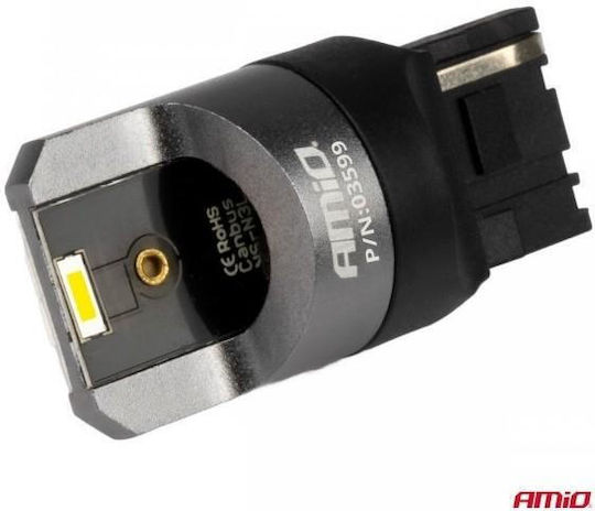 AMiO Λάμπες Αυτοκινήτου W21W Canbus LED 6000K Ψυχρό Λευκό 12-24V 2τμχ