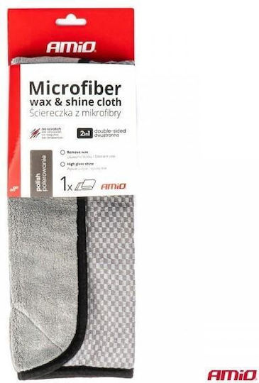 AMiO Cloth Microfiber Cleaning / Polishing / Drying for Body Car 600gsm Gray 40x40cm