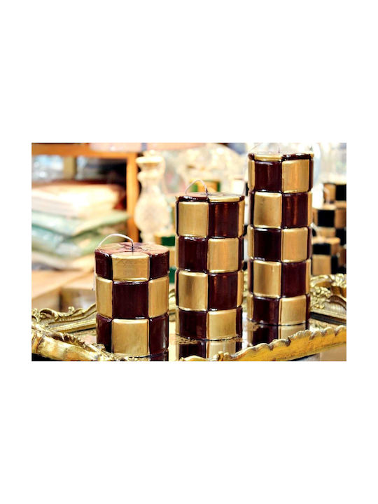 Carve Gold Bordeaux Square Candle 7.5*20