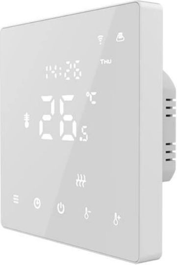 Hysen Hy610 Wifi Έξυπνος Θερμοστάτης Smart & Internet Control Αέριο Πετρέλαιο 3a/οθόνη Lcd Λευκός