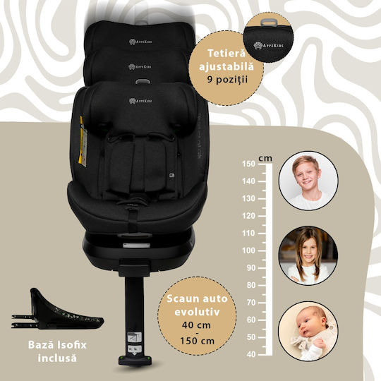 AppeKids Καθισματάκι Αυτοκινήτου i-Size με Isofix Γκρι 0-36 kg