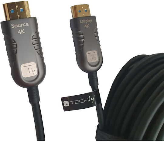Techly HDMI 2.0 Premium High Speed 4K 60Hz HDR Cable HDMI male - HDMI male 15m Μαύρο