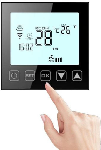 Hysen Hy603 Ψηφιακός Θερμοστάτης Smart Wifi Αέριο Πετρέλαιο Οθόνη Αφής Φωνητικές Εντολές/εφαρμογή Black