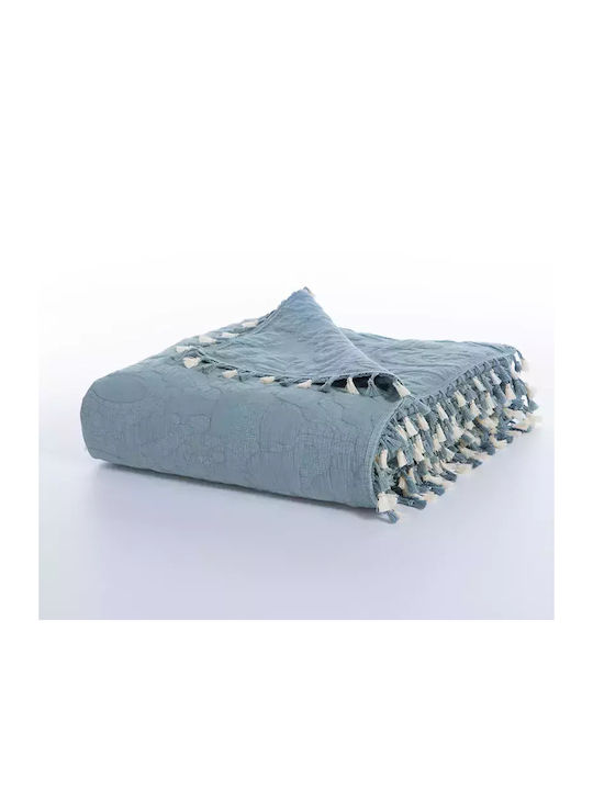 Nef-Nef Homeware Feraggio Κουβερλί Υπέρδιπλο Βαμβακερό Petrol 240x230cm