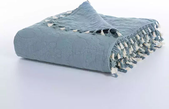 Nef-Nef Homeware Feraggio Κουβερλί Υπέρδιπλο Βαμβακερό Petrol 240x230cm