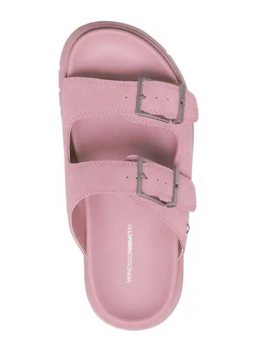 Mood Leder Damen Flache Sandalen Rosa