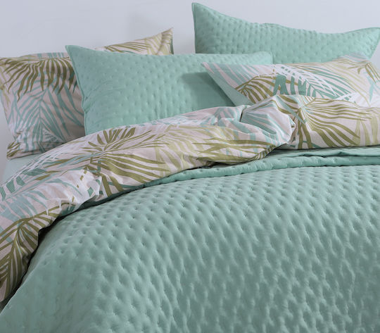 Nef-Nef Homeware Valia Coverlet Queen Size Microfiber Green 230x240cm