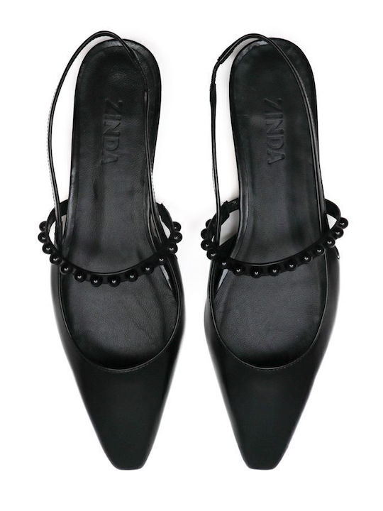 Leather Black Heels with Strap