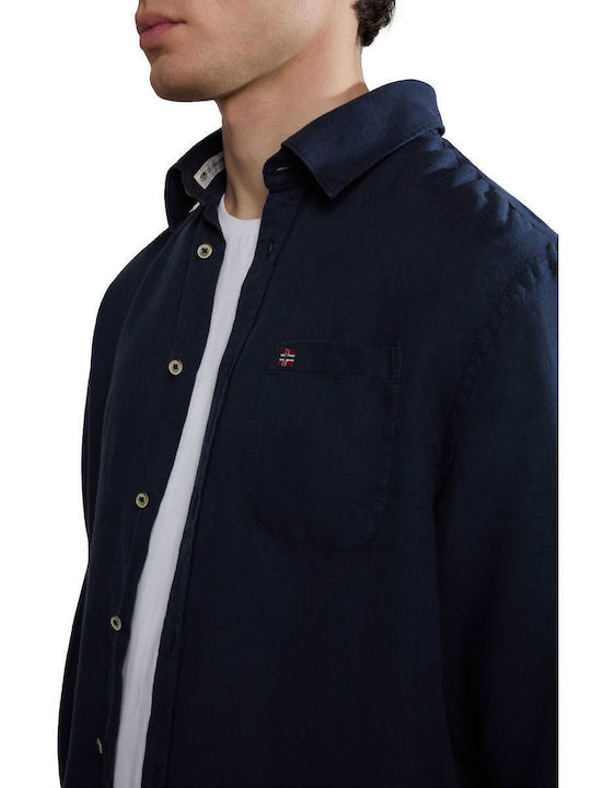 Glinen Long-sleeved Linen Shirt Sky Blue