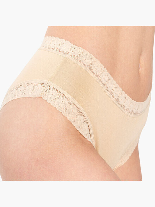 Women's Slip with Lace Beige