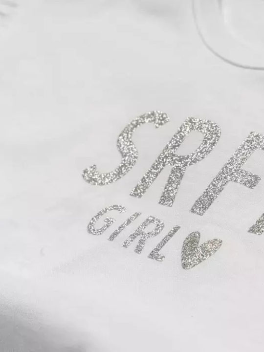 Kinderoberteile Crop Top Kurzärmelig Weiß