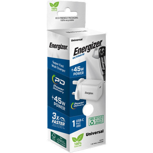 Energizer Φορτιστής Χωρίς Καλώδιο με Θύρα USB-C 45W Λευκός (46313 UK)