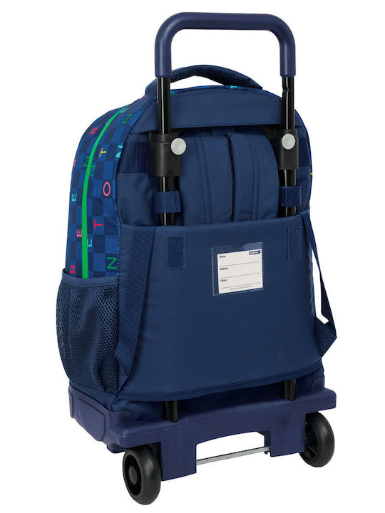 Σχολική Τσάντα Ρόδες Benetton Damero Ναυτικό Μπλε 33 X 45 X 22 Cm