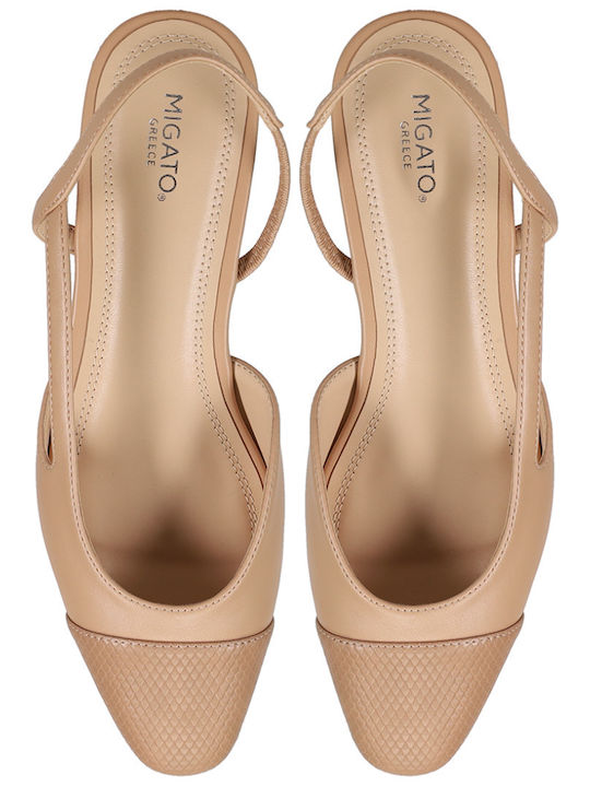 Slingback Ballerinas With strap Brown