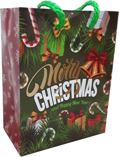 Christmas Gift Bag 14x11x6cm Green 09000680002
