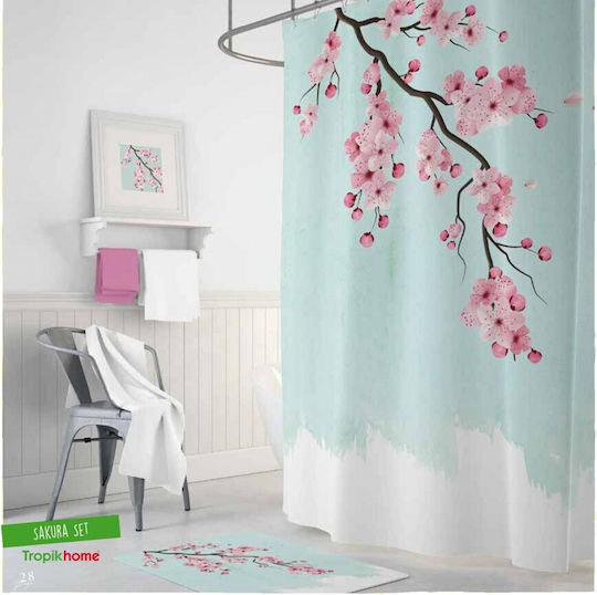 Tropik Home Душ завеса Тъканна 180x200см Sakura