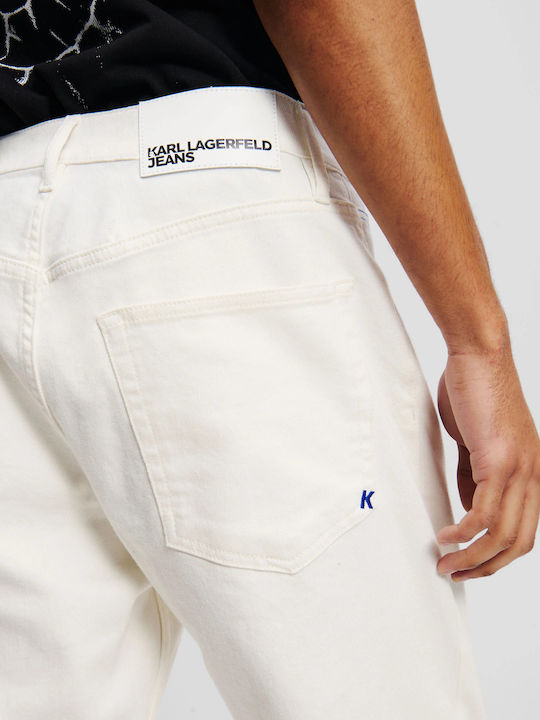 Ανδρικό Παντελόνι Τζιν με Slim Tapered Εφαρμογή white
