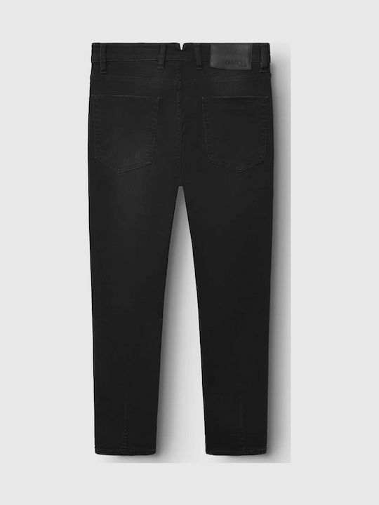 Alex Men's Elastic Jeans Pants with Regular Fit Black Denim