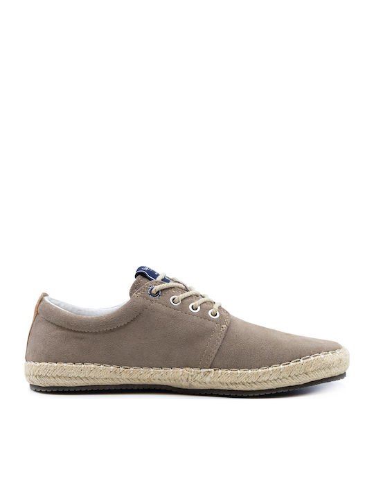 Tourist Leather Men's Espadrilles in Beige Color