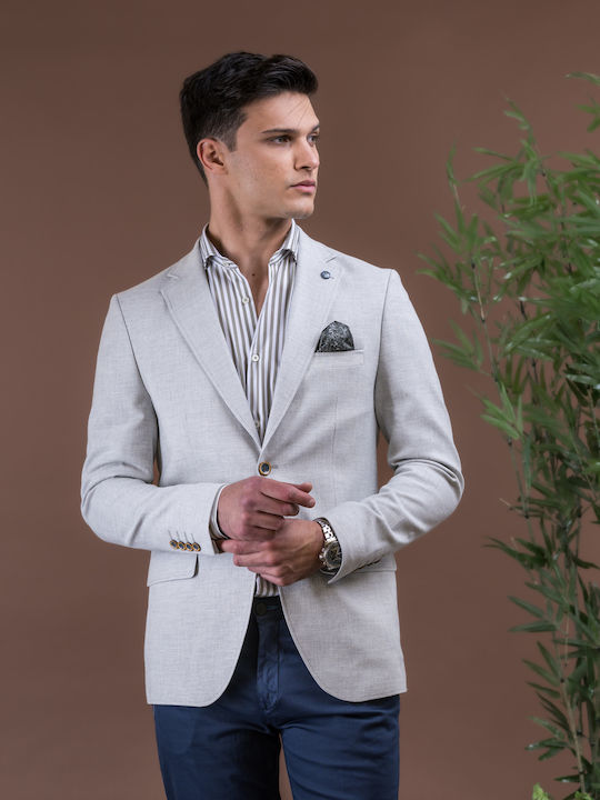 Men's Summer Suit Jacket Slim Fit Gray