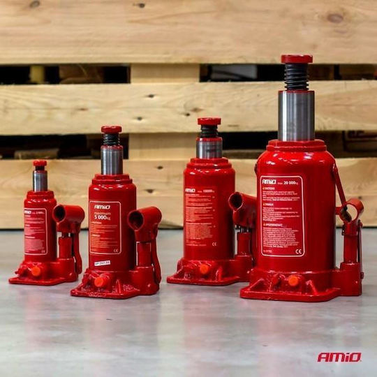 AMiO Hydraulic Bottle Jack with Lifting Capacity up to 38cm and Weight Capacity up to 5 Tons