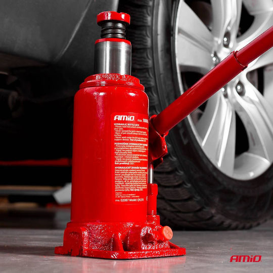 AMiO Hydraulic Bottle Jack with Lifting Capacity up to 38.5cm and Weight Capacity up to 10 Tons