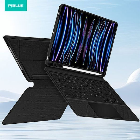 Piblue Flip Cover cu Tastatură Negra (iPad Pro 2022 12.9'')