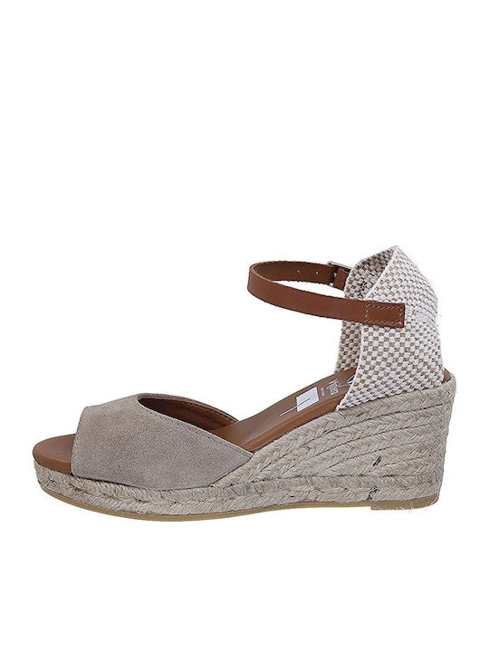 Women's Leather Platform Espadrilles Blue